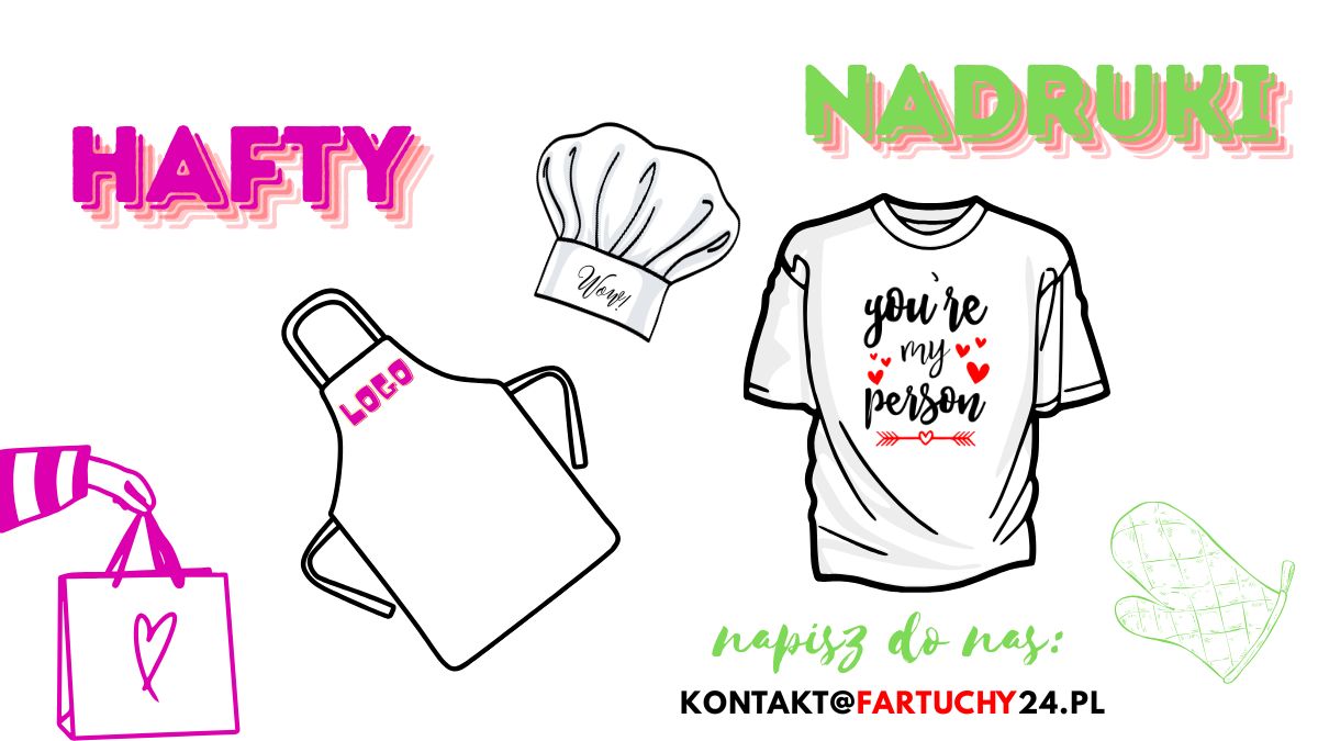 Koszulki z nadrukiem, fartuchy z haftem, torby z logo